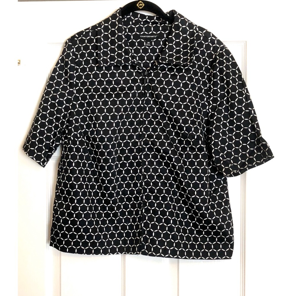 Counterparts Black & White Zippered Collar Shirt